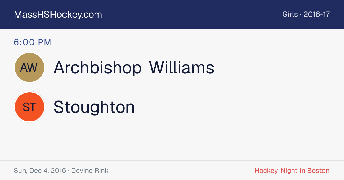 Archbishop Williams at Stoughton score card