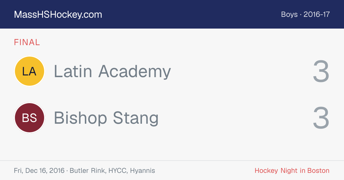 Latin Academy at Bishop Stang score card