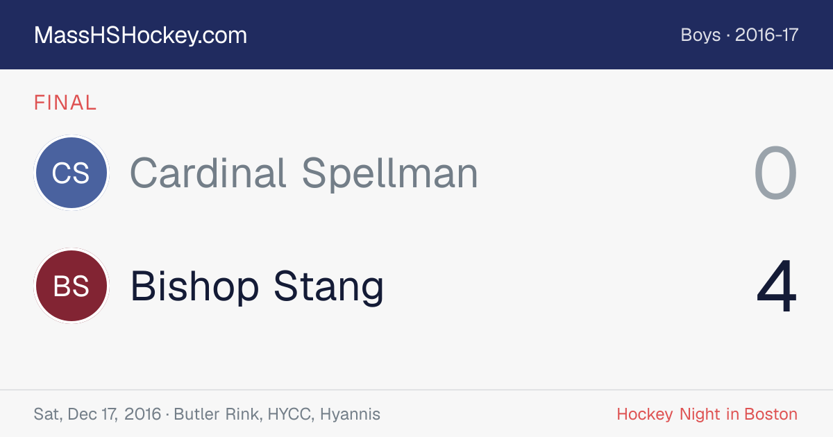 Cardinal Spellman at Bishop Stang score card