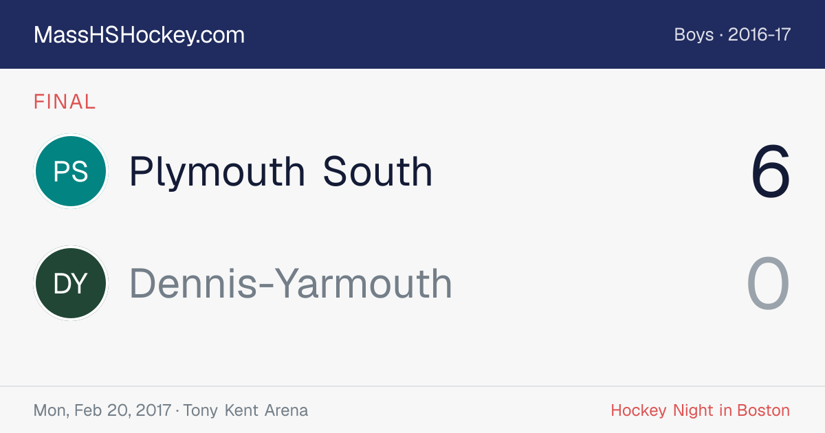 Plymouth South at Dennis-Yarmouth score card