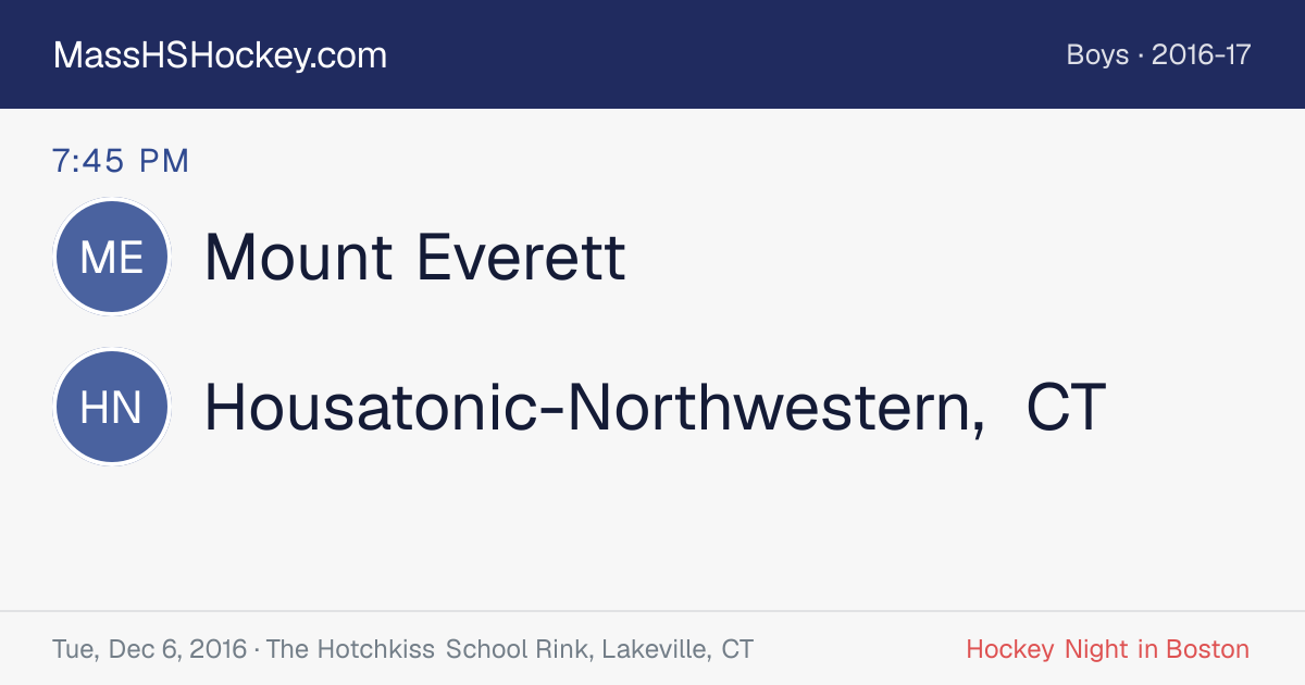 Mount Everett at Housatonic-Northwestern, CT score card