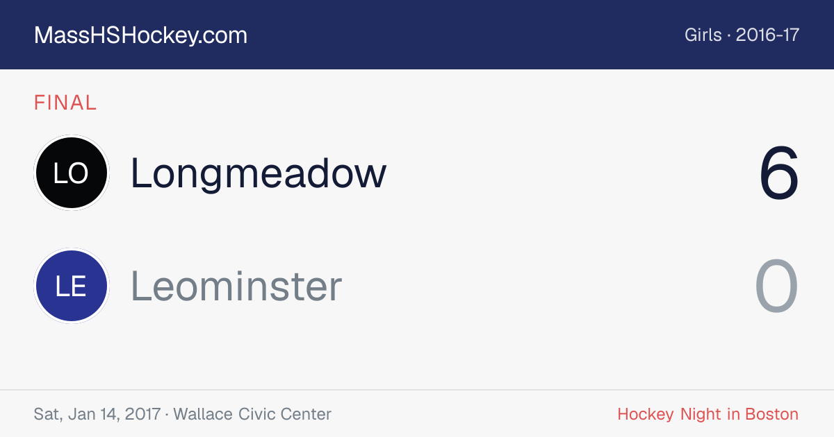 Longmeadow at Leominster score card