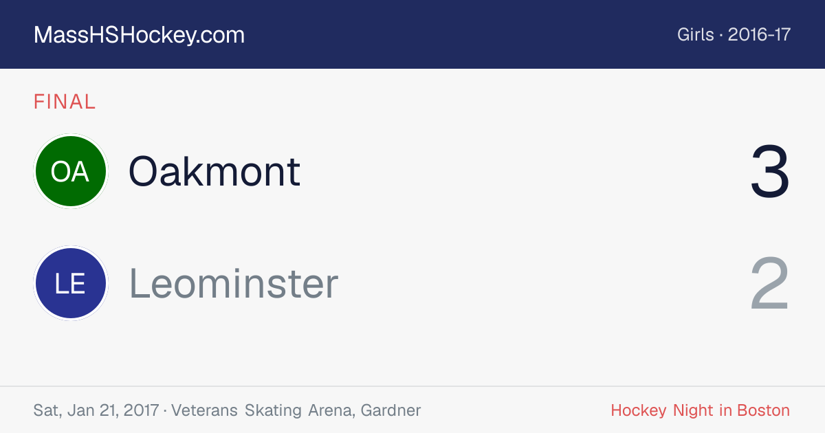Oakmont at Leominster score card