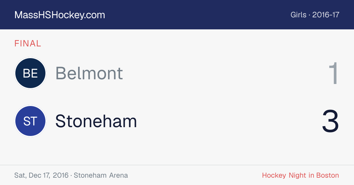 Belmont at Stoneham score card