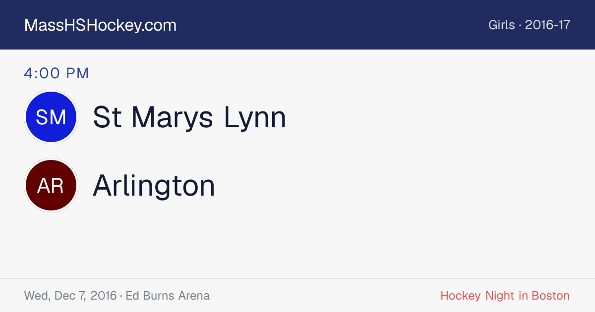 St Marys Lynn at Arlington score card