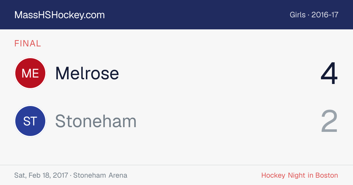 Melrose at Stoneham score card