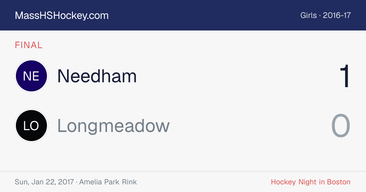 Needham at Longmeadow score card