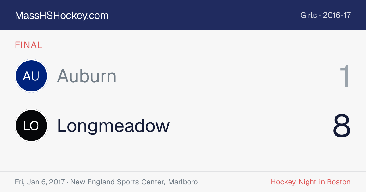 Auburn at Longmeadow score card