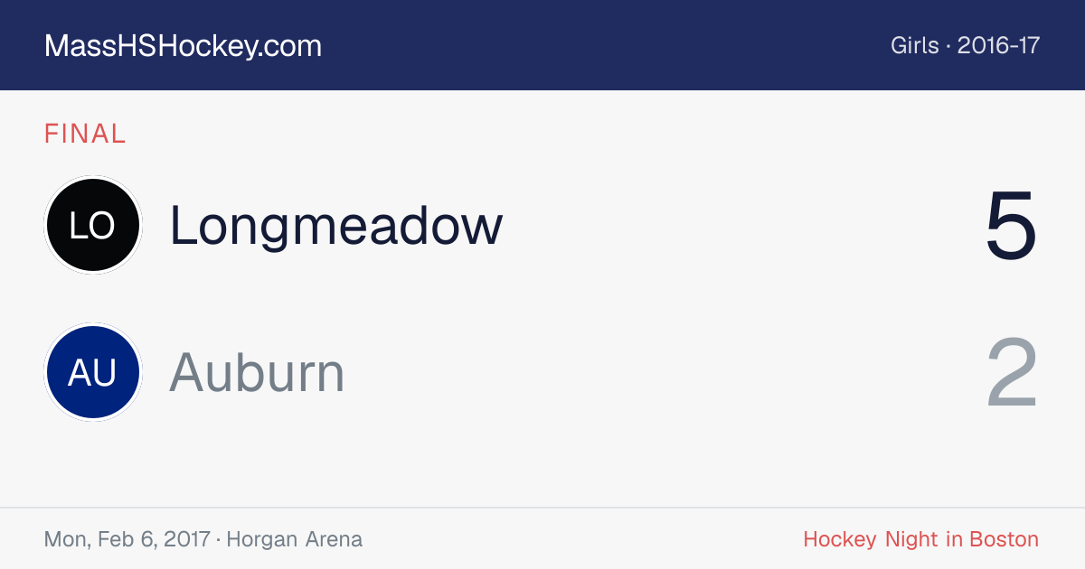 Longmeadow at Auburn score card