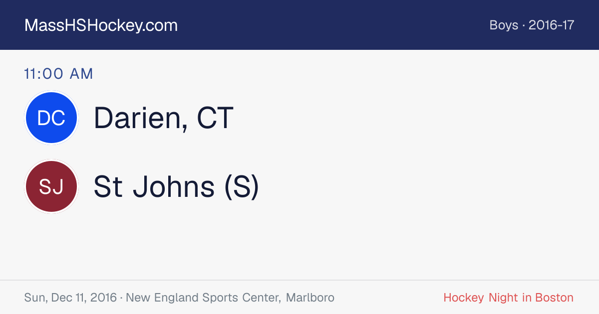 Darien, CT at St Johns (S) score card