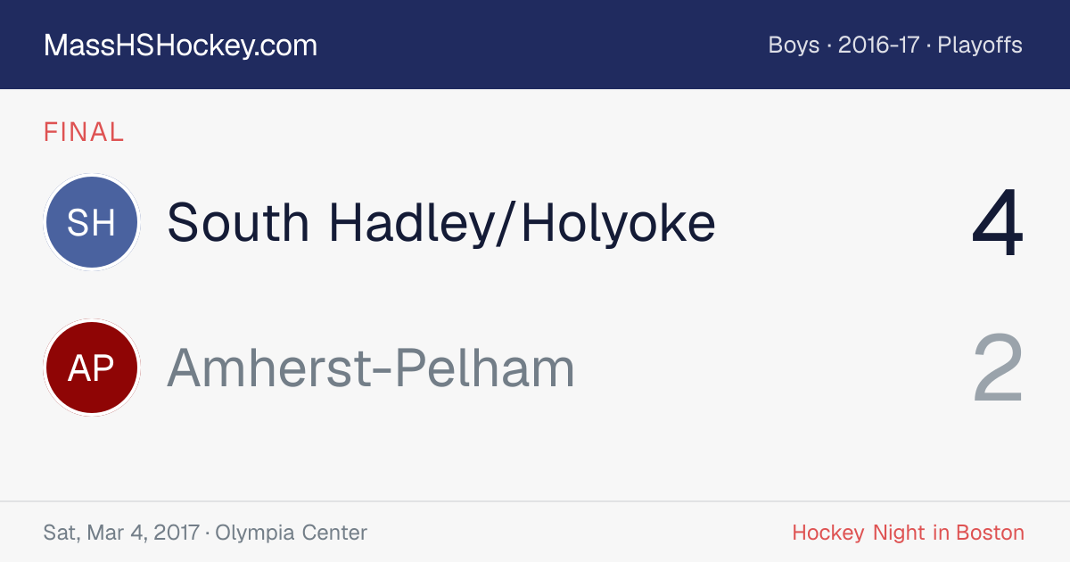 South Hadley/Holyoke at Amherst-Pelham score card