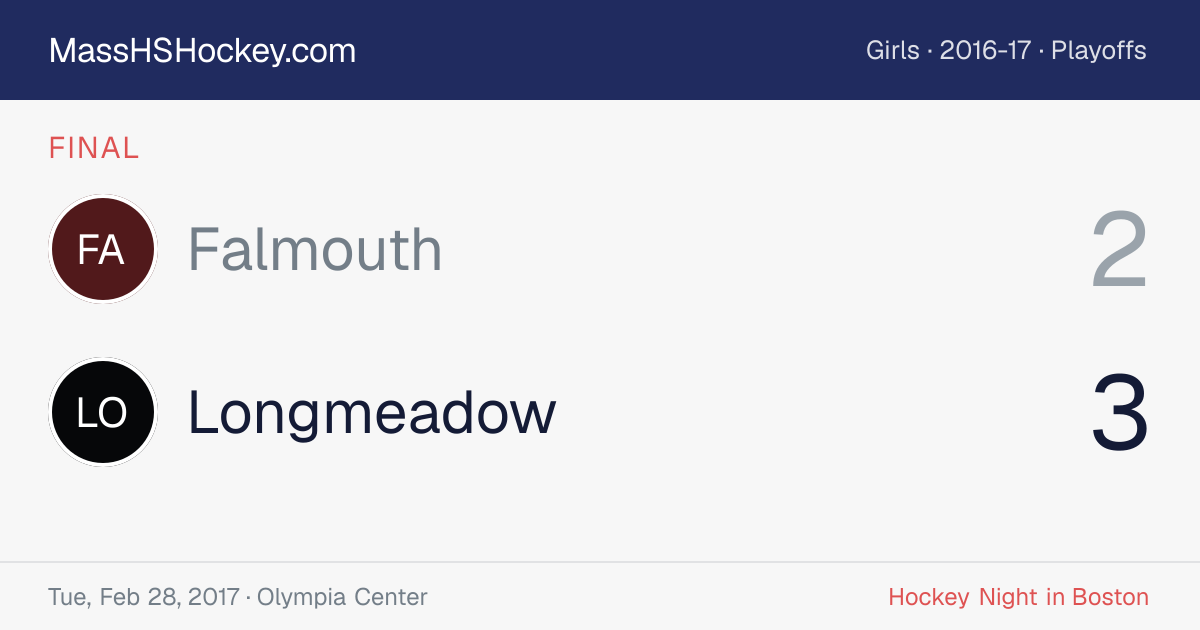 Falmouth at Longmeadow score card