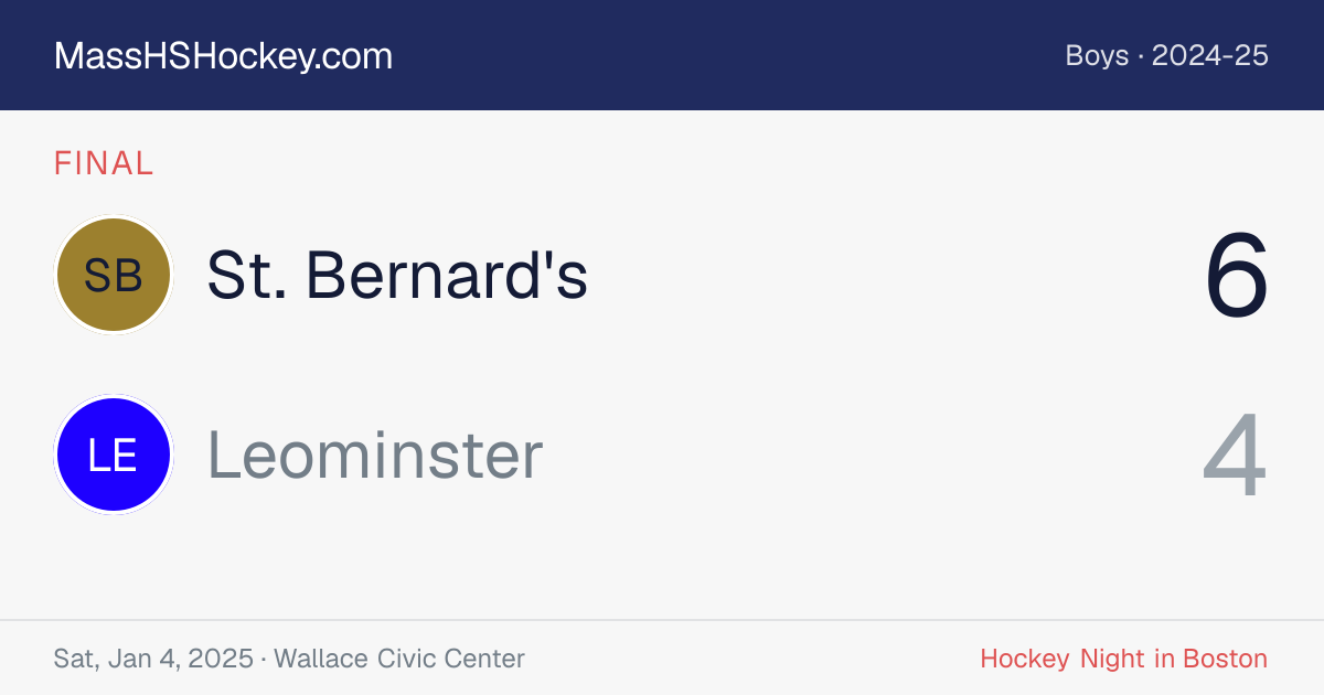 St. Bernard's at Leominster score card