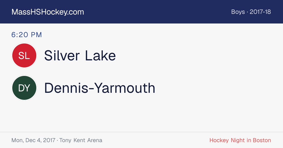 Silver Lake at Dennis-Yarmouth score card