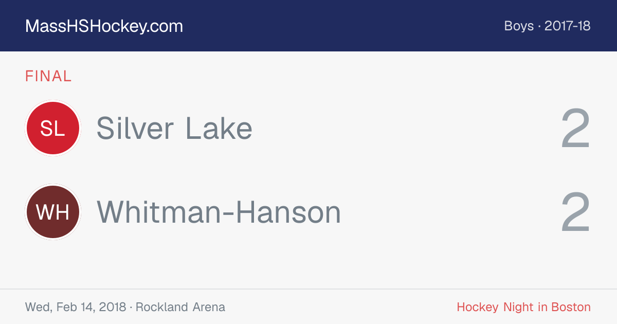Silver Lake at Whitman-Hanson score card