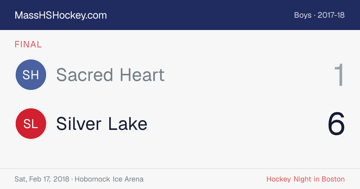 Sacred Heart at Silver Lake score card