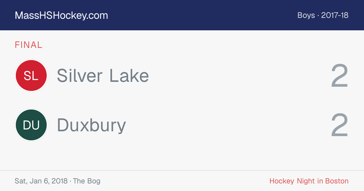 Silver Lake at Duxbury score card