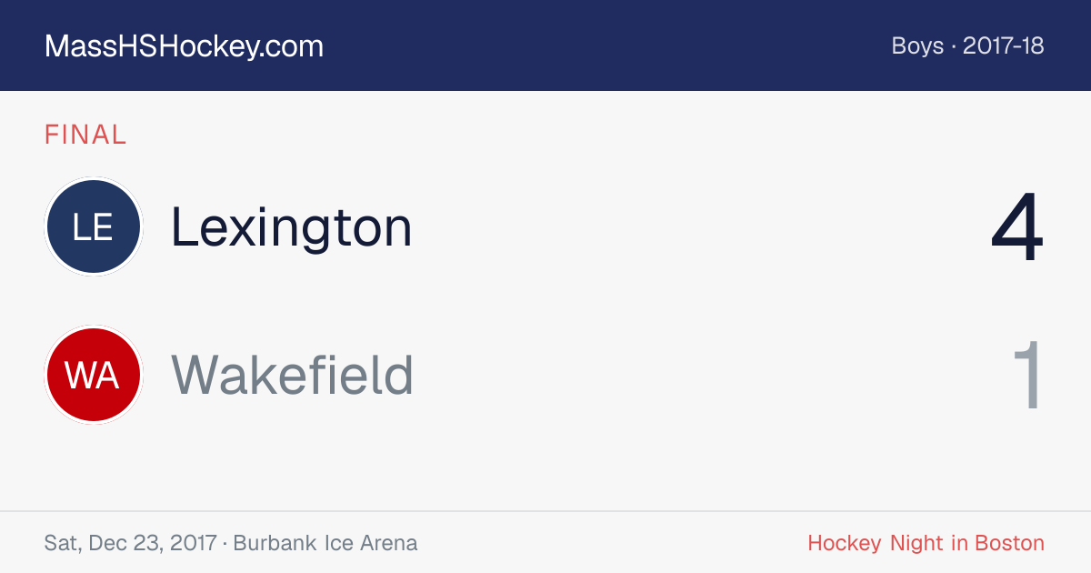 Lexington at Wakefield score card