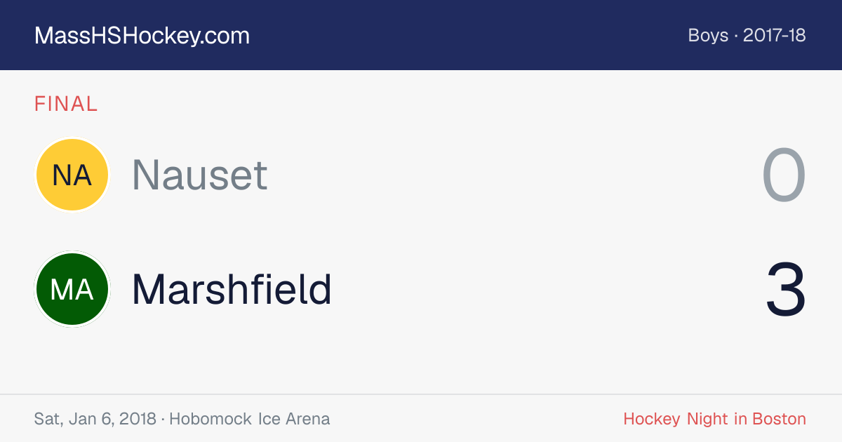 Nauset at Marshfield score card