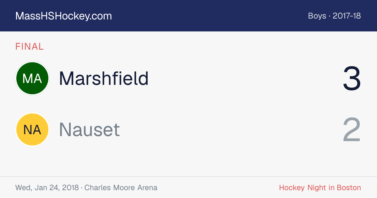Marshfield at Nauset score card