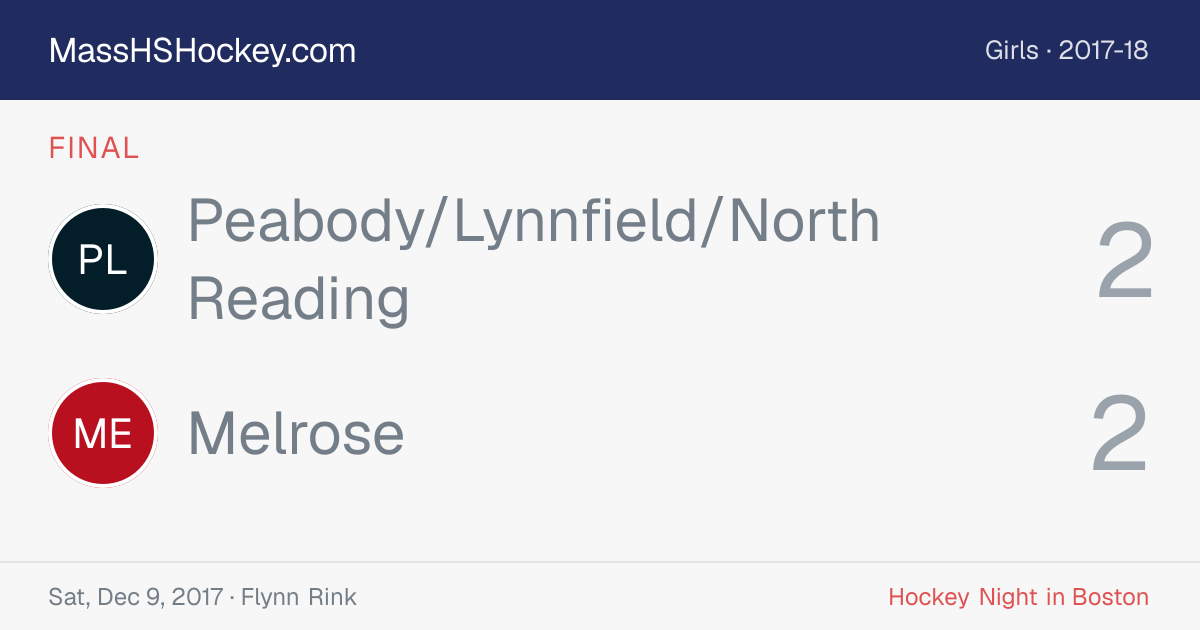 Peabody/Lynnfield/North Reading at Melrose score card