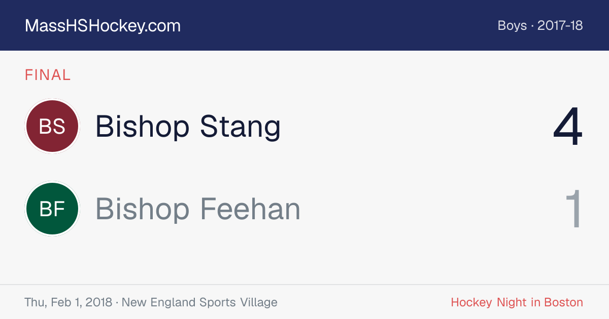 Bishop Stang at Bishop Feehan score card