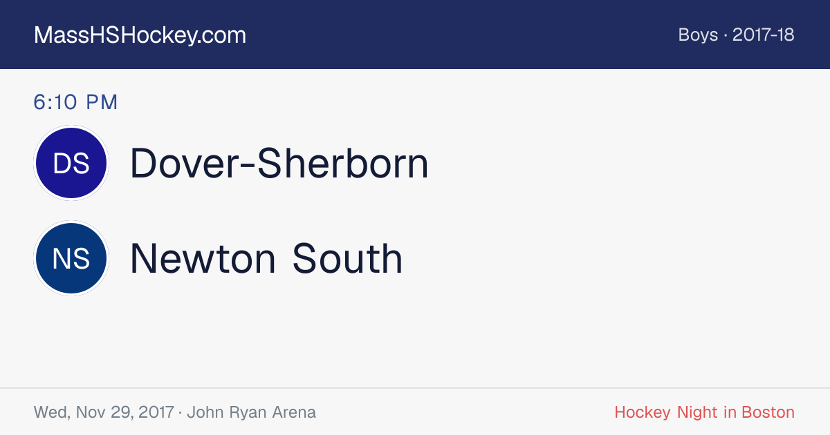 Dover-Sherborn at Newton South score card