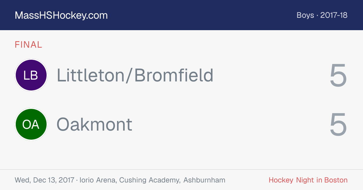 Littleton/Bromfield at Oakmont score card