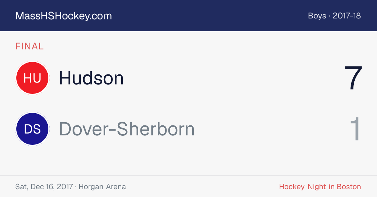 Hudson at Dover-Sherborn score card