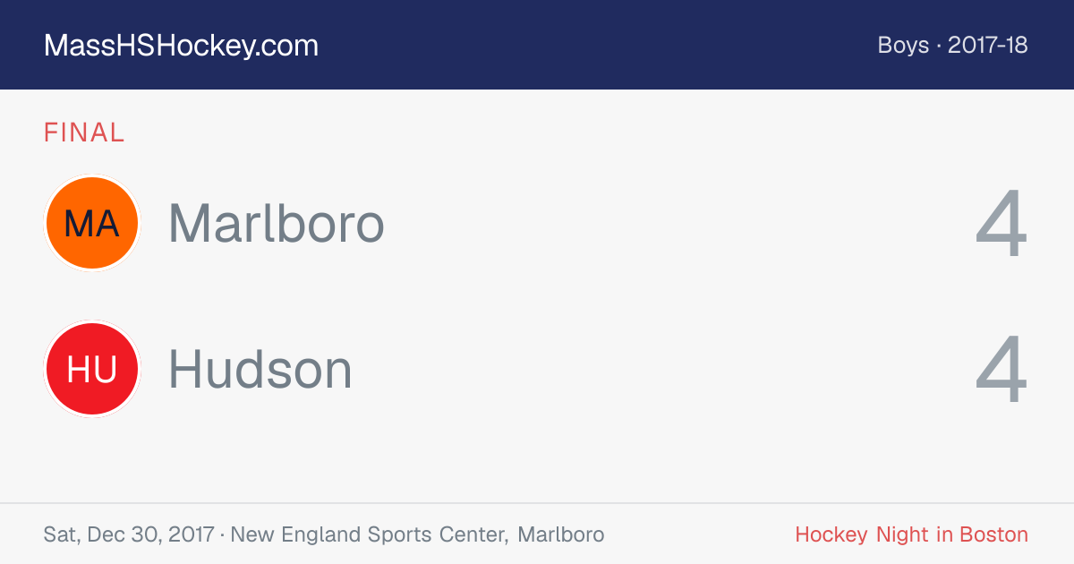 Marlboro at Hudson score card