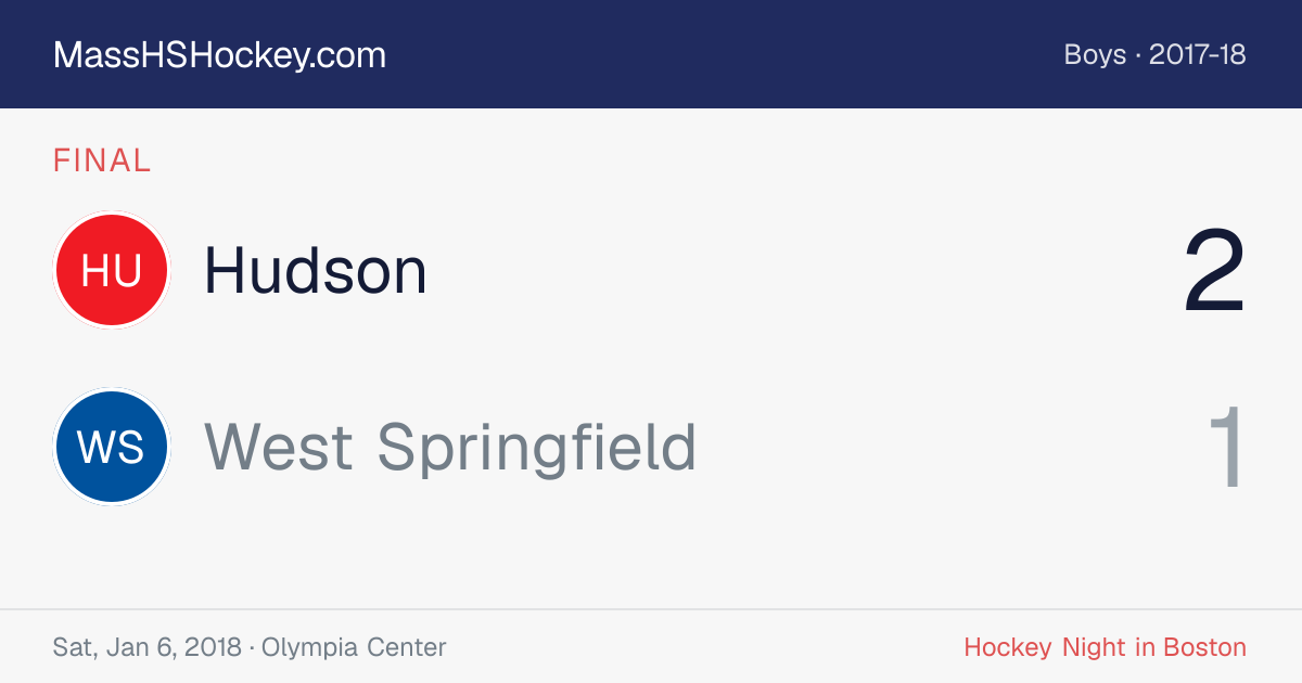 Hudson at West Springfield score card