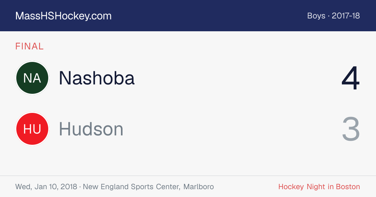 Nashoba at Hudson score card