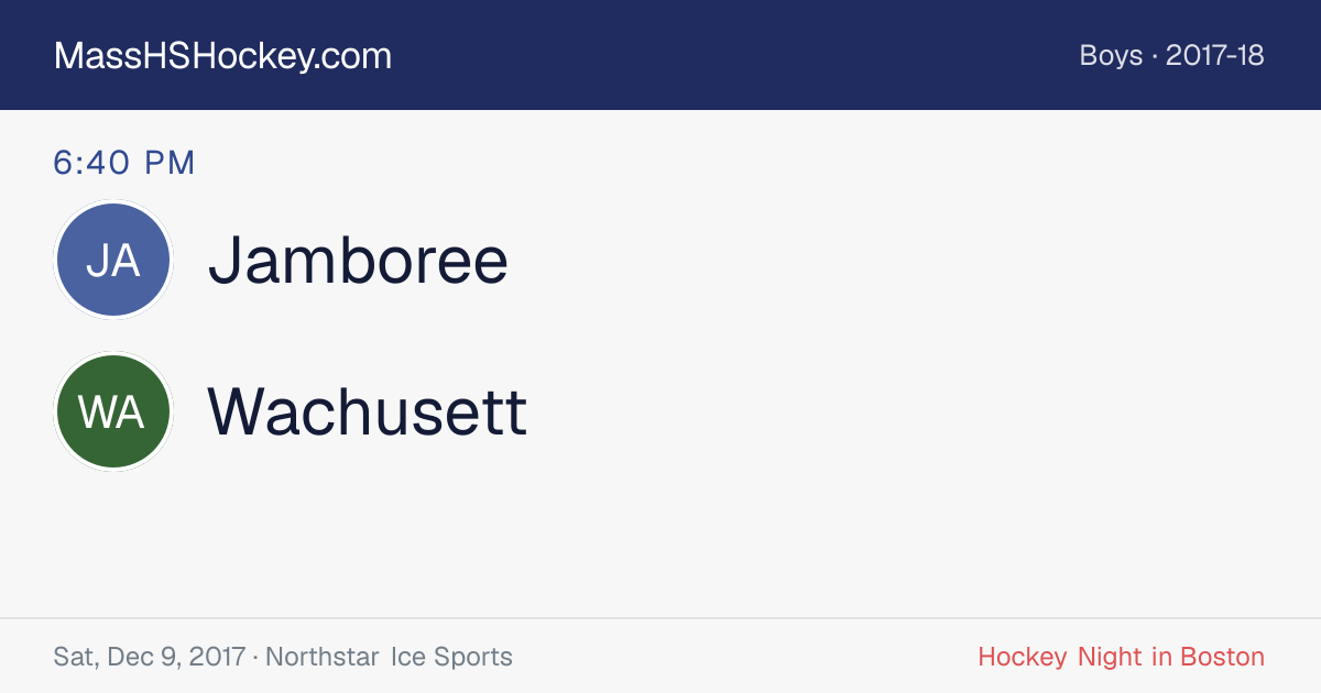 Jamboree at Wachusett score card