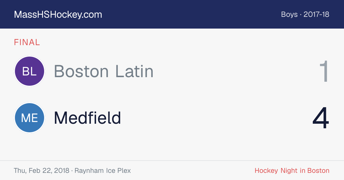 Boston Latin at Medfield score card