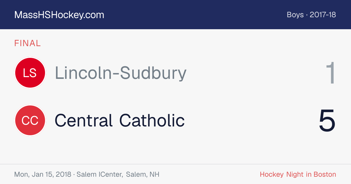 Lincoln-Sudbury at Central Catholic score card