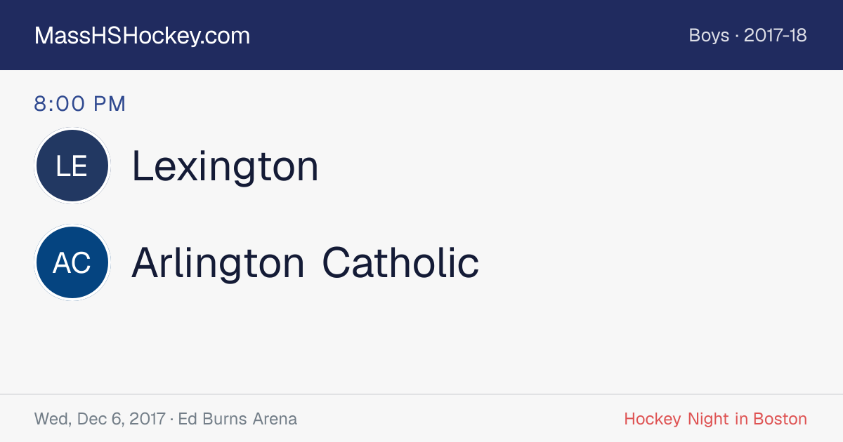 Lexington at Arlington Catholic score card