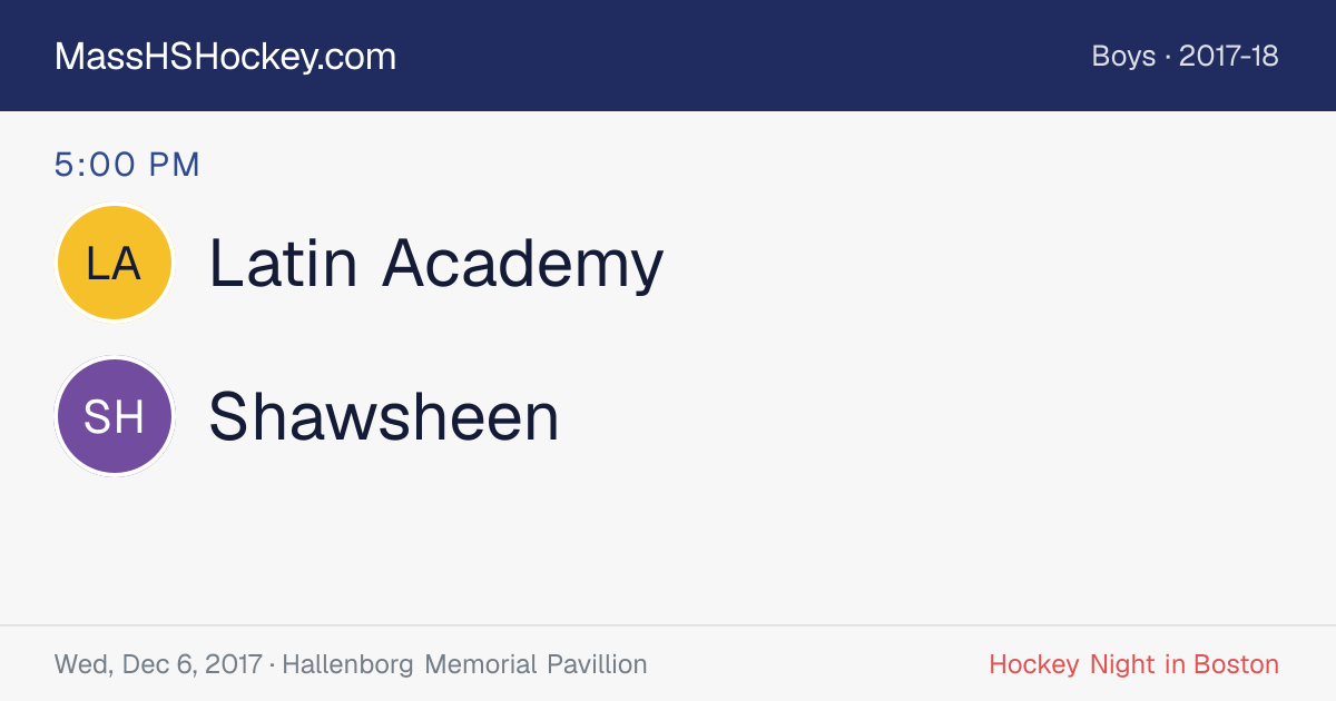 Latin Academy at Shawsheen score card