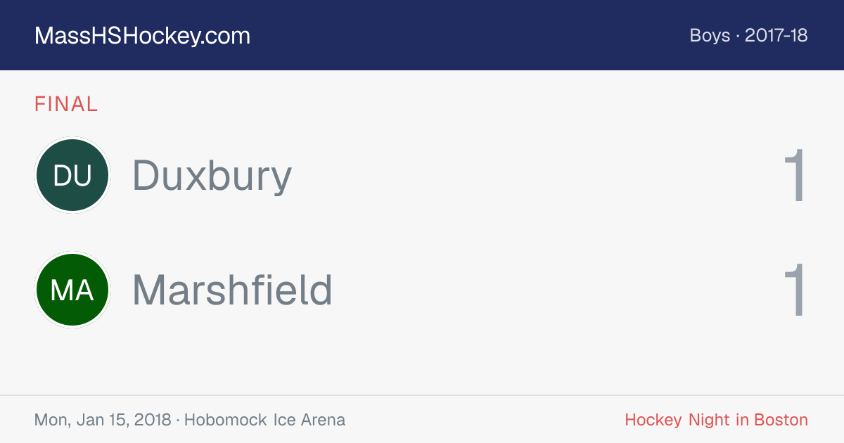 Duxbury at Marshfield score card