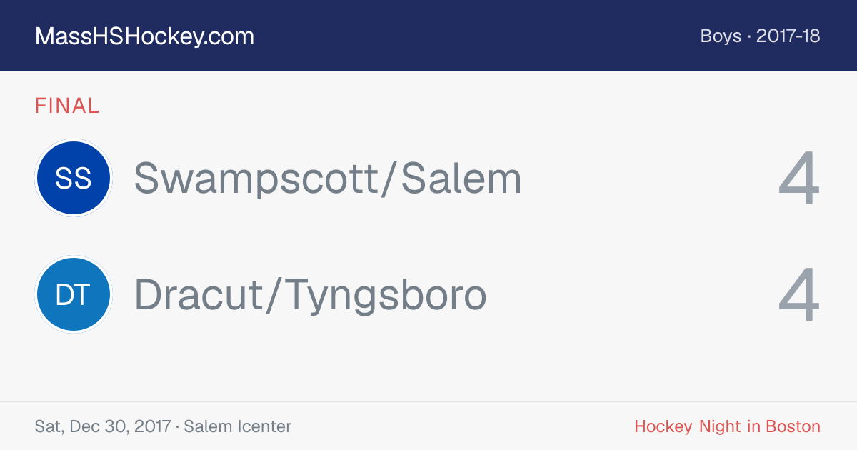 Swampscott/Salem at Dracut/Tyngsboro score card