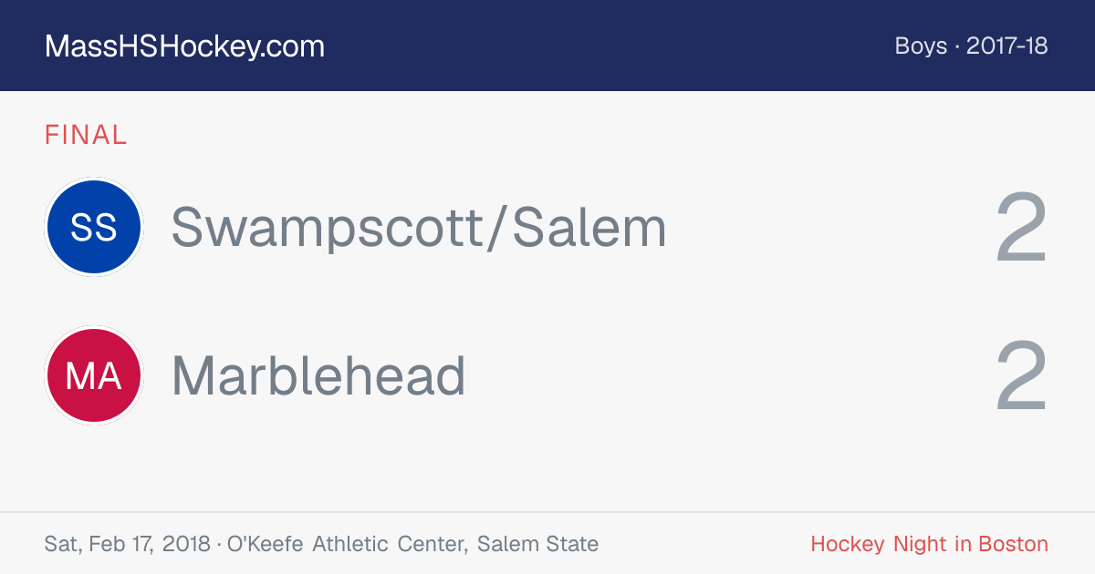 Swampscott/Salem at Marblehead score card