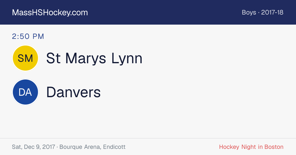 St Marys Lynn at Danvers score card
