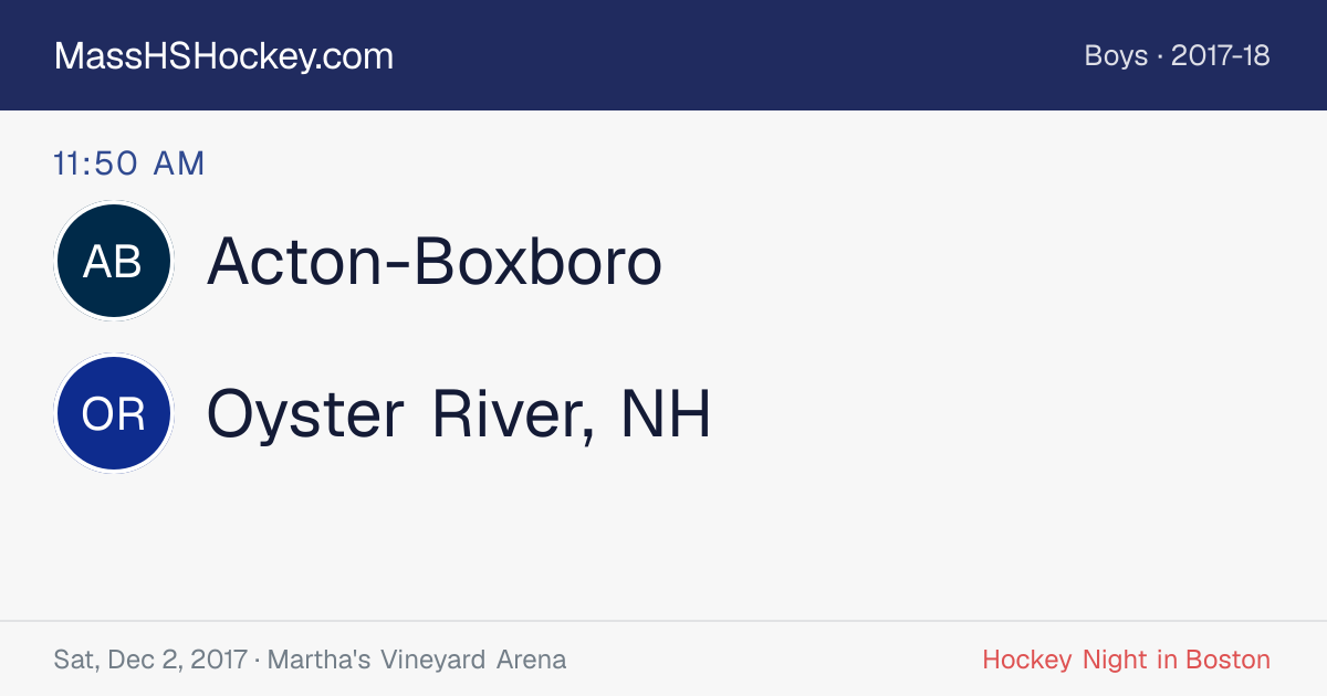 Acton-Boxboro at Oyster River, NH score card