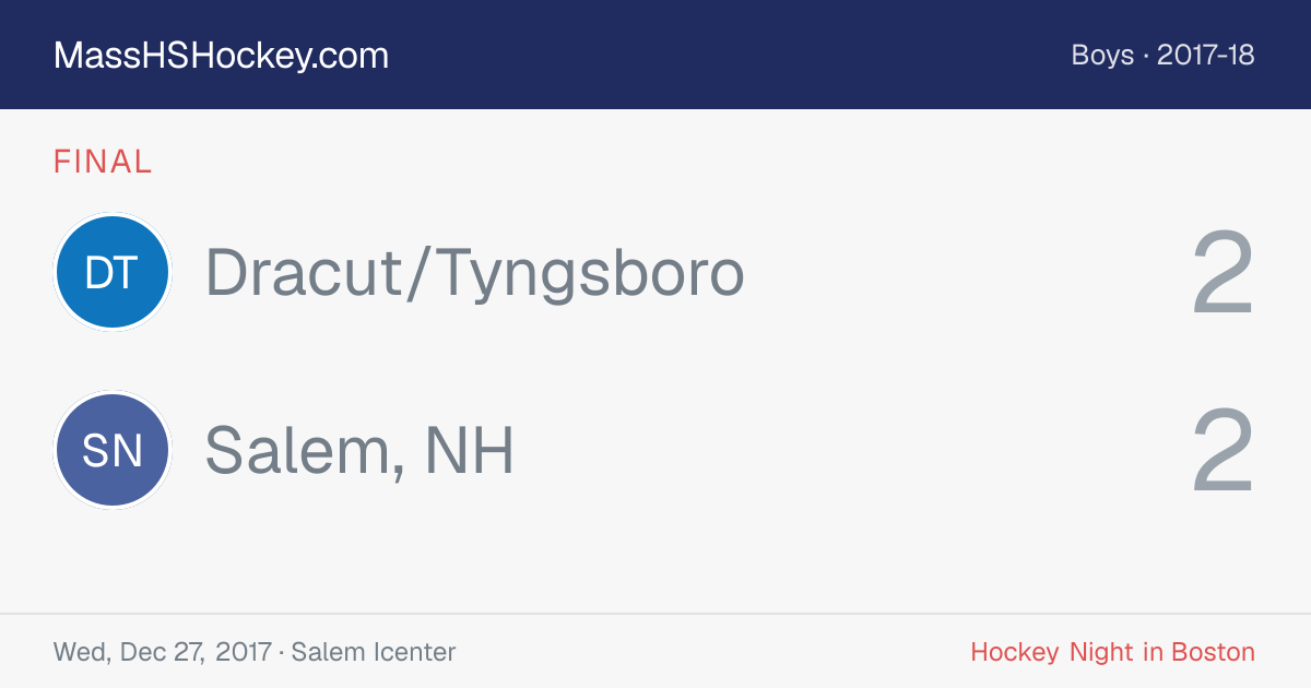 Dracut/Tyngsboro at Salem, NH score card
