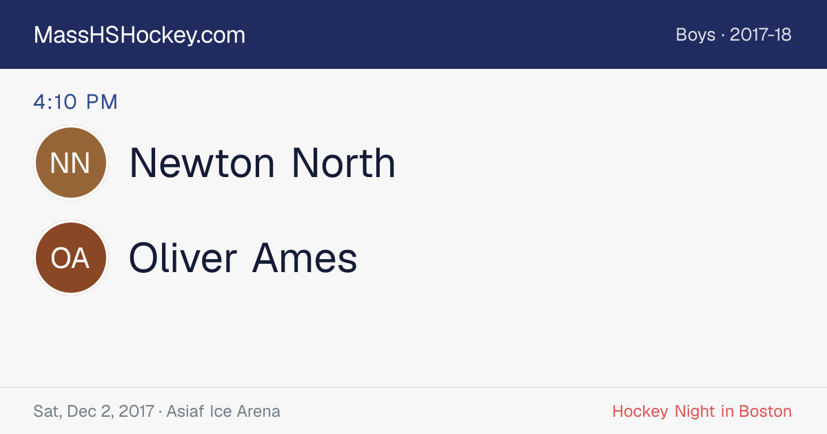 Newton North at Oliver Ames score card