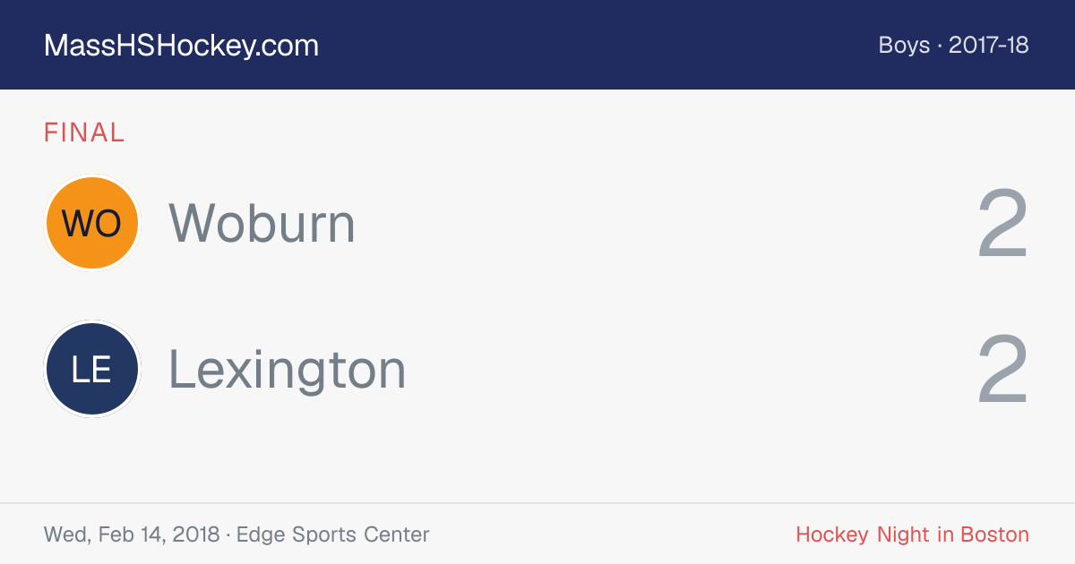 Woburn at Lexington score card