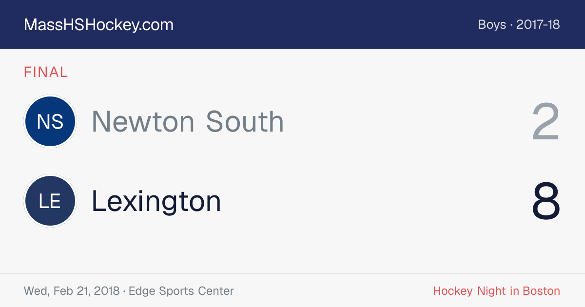 Newton South at Lexington score card