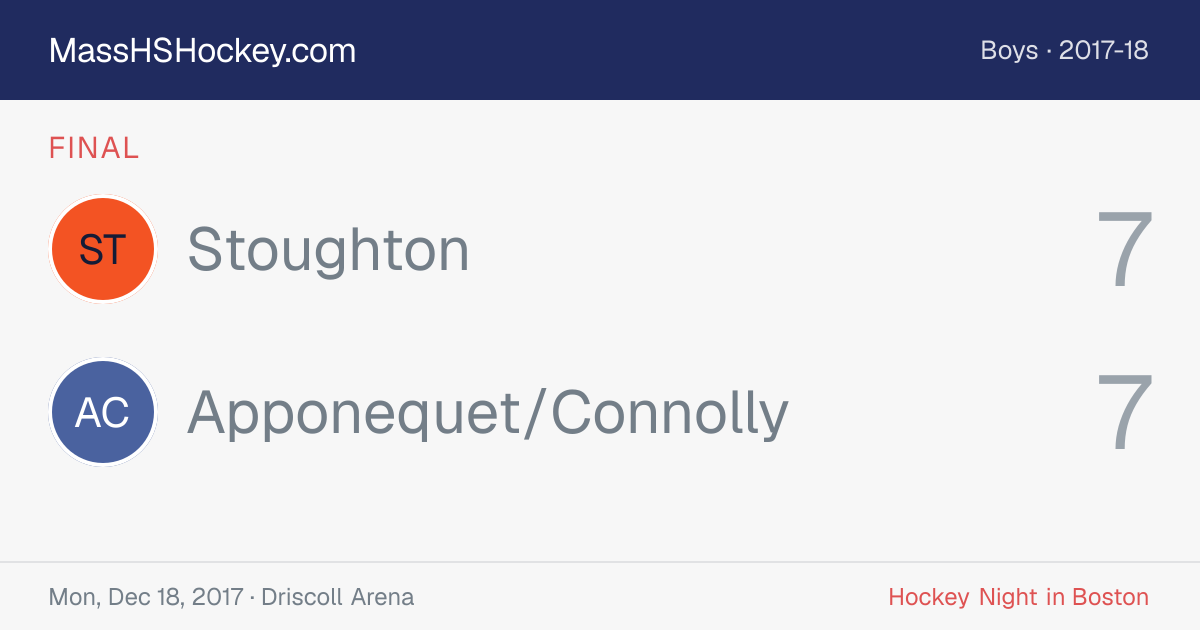 Stoughton at Apponequet/Connolly score card