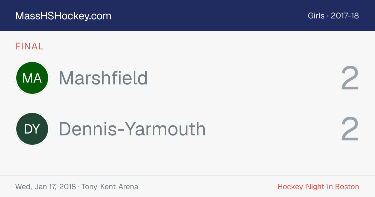 Marshfield at Dennis-Yarmouth score card