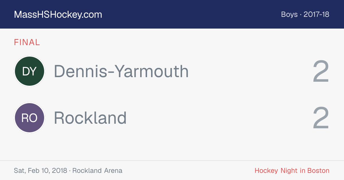 Dennis-Yarmouth at Rockland score card