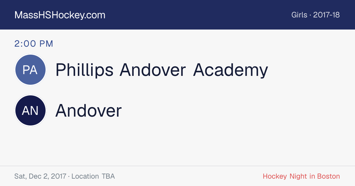 Phillips Andover Academy at Andover score card